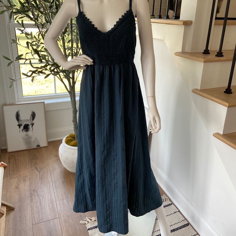 Old Navy Fit & Flare Crochet-Bodice Maxi Dress